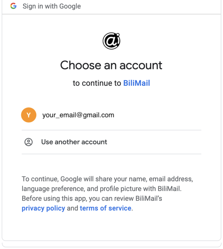 2. Choose an account